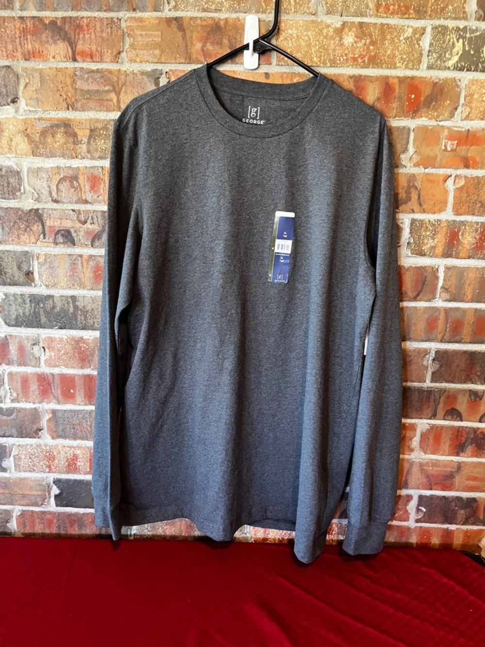 George Men's Long-Sleeve Crew Neck Shirt - Charcoal